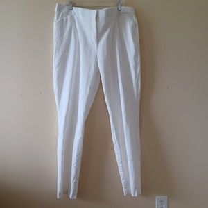 Chicos White Pants Sz 20 Tall Secret Stretch Straight Leg Office Coastal Classic